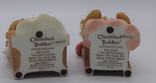 Cherished Teddies~STEPHANIE & MELANIE~Tea & Cookies Warm the Soul 482544-LTD~NIB - Picture 10 of 11