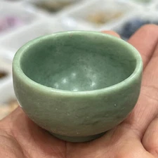 2" Natural Lushan jade Quartz  Carved lace bowl skull Crystal healing Gift 1pc