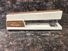 Vintage Swingline Stapler 767 Brown Tan Beige Woodgrain USA Made Excellent!
