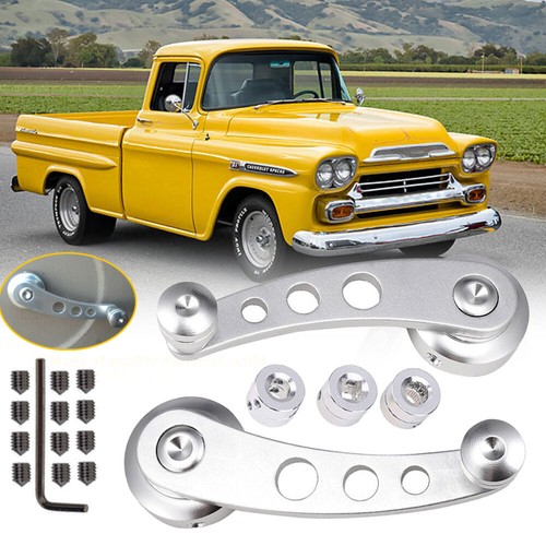 Silver Billet Aluminum Window Crank Handle Kit For GM Ford Chevy Falcon Hot Rod - Picture 11 of 11