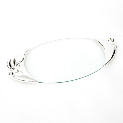 Servierplatte Glas Schweineplatte Versilbert Serieren Von Aufschnitt Tablett - Bild 4 von 5