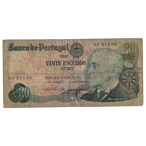 [#148626] Banknote, Portugal, 20 Escudos, 1978, 1978-09-13, KM:176a, VG - 第 1/2 張圖片
