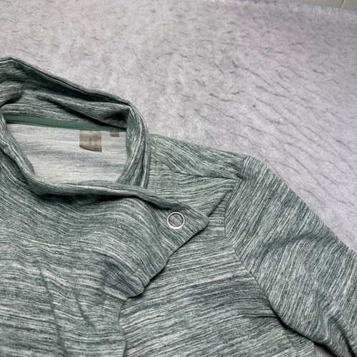 Danskin Terry Wrap Cardigan Sweater Heather Green Cowl Neck Womens Size Small S - Picture 4 of 13