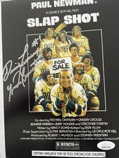 SLAP SHOT YVON BARRETTE Signed CHARLESTOWN CHIEFS  8X10 JSA Certified