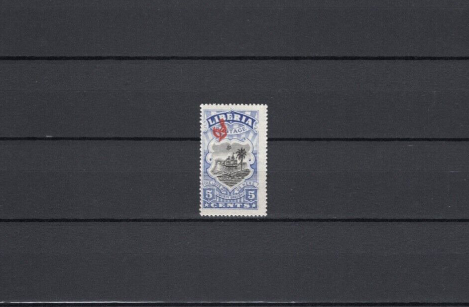 African States Liberia mnh stamp with 1936 and star albino surcharge