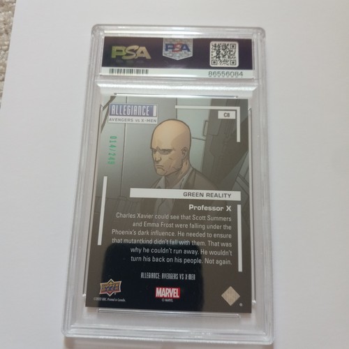 2023 Allegiance Avengers vs X-Men Professor X Green Reality 014/249 PSA 9 - Picture 4 of 4