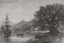 CONGO. The West African Squadron at Boma, on the River Congo 1875 old print