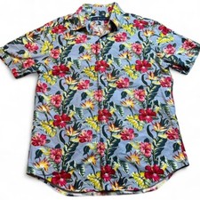 Ralph Lauren Shirt Mens Medium Floral Hawaiian Button Down Short Sleeve Colorful