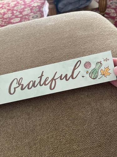 Be Grateful 12”x2” Rectangle Wooden Desk Standing Sign (CT) - Picture 3 of 5