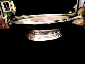La Paglia Sterling Silver centerpiece large footed bowl
