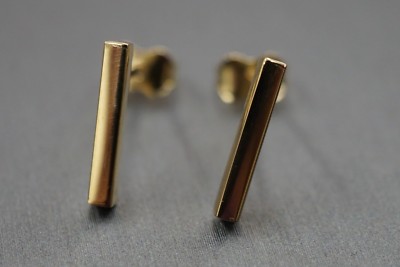 14 Karat massive Gelbgold kleine Stab Ohrstecker !! (#1608243)