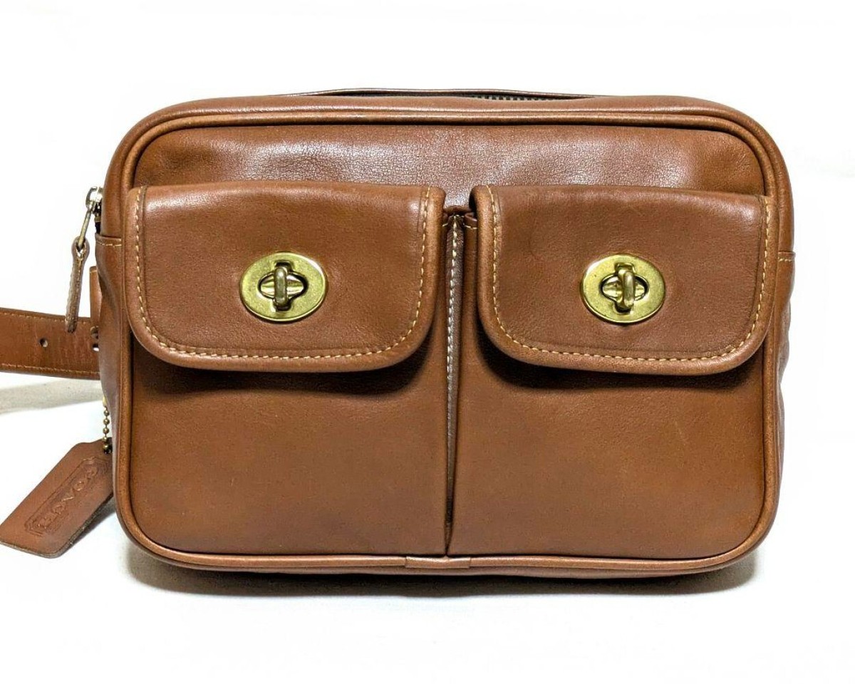 Vintage Coach 0516 Body Bag Waist Pouch Bag Leather Brown Vintage Coach 0516 Body Bag Waist Pouch Bag Leather Brown