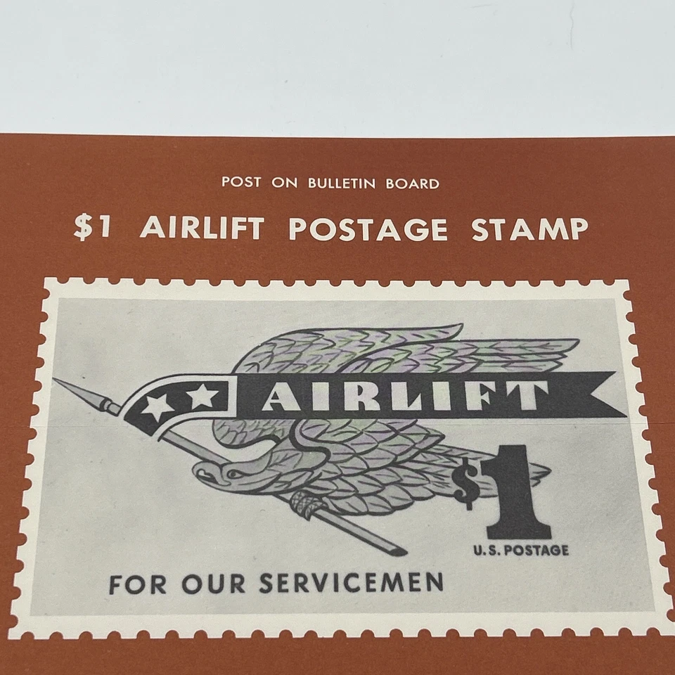 1968 $1 Airlift For Our Servicemen Commemorative Postage Stamp FDC Advertising - Image 2 of 4