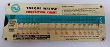 Vintage Pratt & Whitney P & W TORQUE WRENCH CORRECTION CHART 1970'S