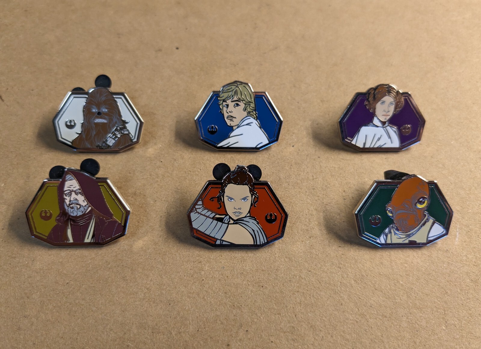 Star Wars Heroes Complete Set of 6 Hidden Disney Cast 2023 Pin FREE SHIPPING