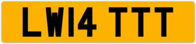   WATT  WATTS WATSON WATTY PRIVATE REGISTRATION NEW CAR NUMBER PLATE LW14 TTT