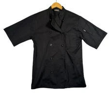 CHEF CODE Short Sleeve Unisex Classic Chef Coat Size XS Black