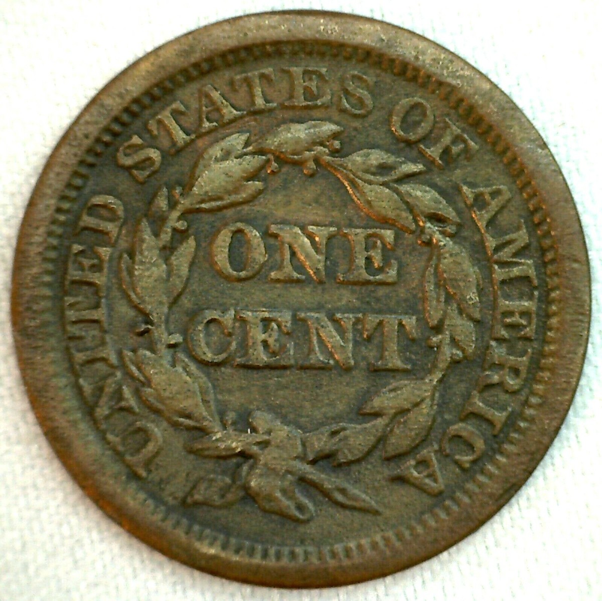 1849 Braided Hair US One Cent Penny Coin 1c Copper Coin VF Very