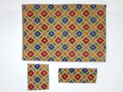 Clarence House ''Bosphorus Cafe au Lair'' Epingle Fabric Remnants. 3 Pieces