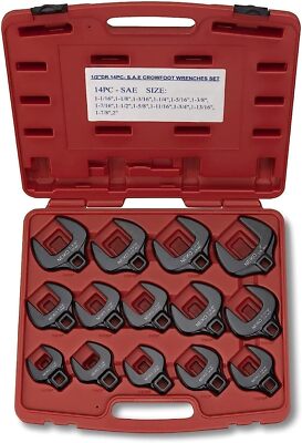 Neiko 03325A 1/2-Inch Drive SAE Crowfoot Wrench Set, Jumbo Size, Cr-Mo