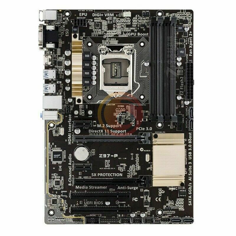 ONE USED ASUS Z97-P Desktop Z97 LGA 1150 DDR3 ATX PCI-E 3.0 I/O