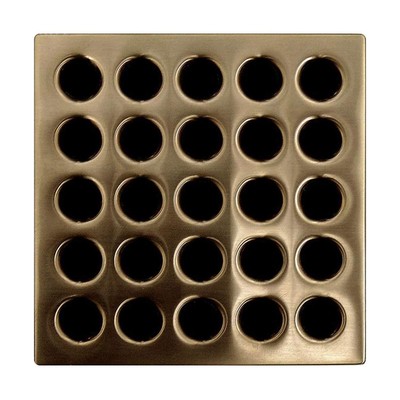 Ebbe FBA_E4408 E4408 Square Shower Drain Grate, Brushed Bronze