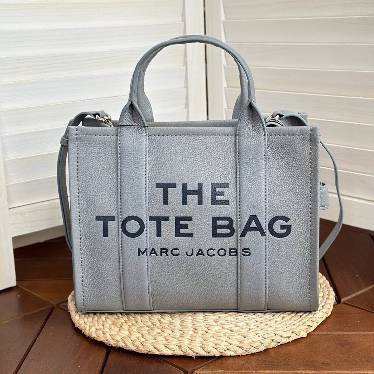 ハンドバッグ Marc Jacobs Grey Leather Medium The Tote Bag Handbag Marc Jacobs The Medium Tote Bag - Grey Leather 13L, 33cm x