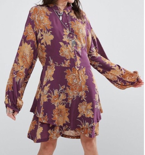 Printed Mini Dress Floral Berry Combo 