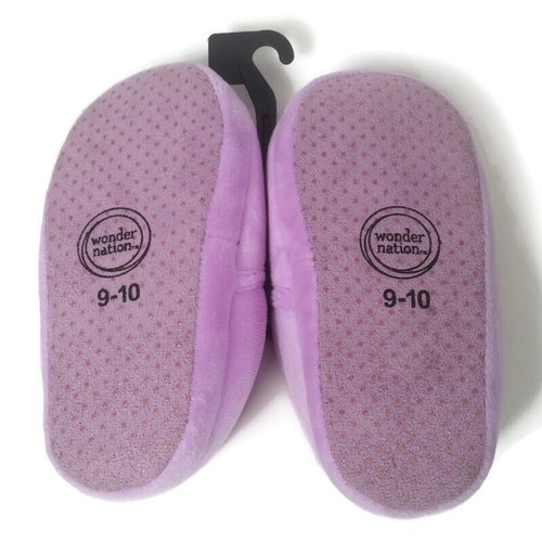 WONDER NATION Niño NIÑAS DULCES SUEÑOS PANTUFLAS SUAVES Púrpura Talla 9-10 NUEVO CON ETIQUETAS - Imagen 2 de 5
