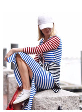J CREW Striped Nautical Lace-up Long Dress~XS~Shows pristine