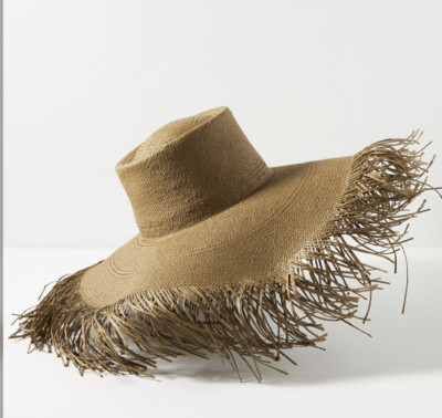 Anthropologie Wide Frayed Straw Hat Size S San Diego Hat Co. Frayed Edge Bucket Hat | Anthropologie main image 3
