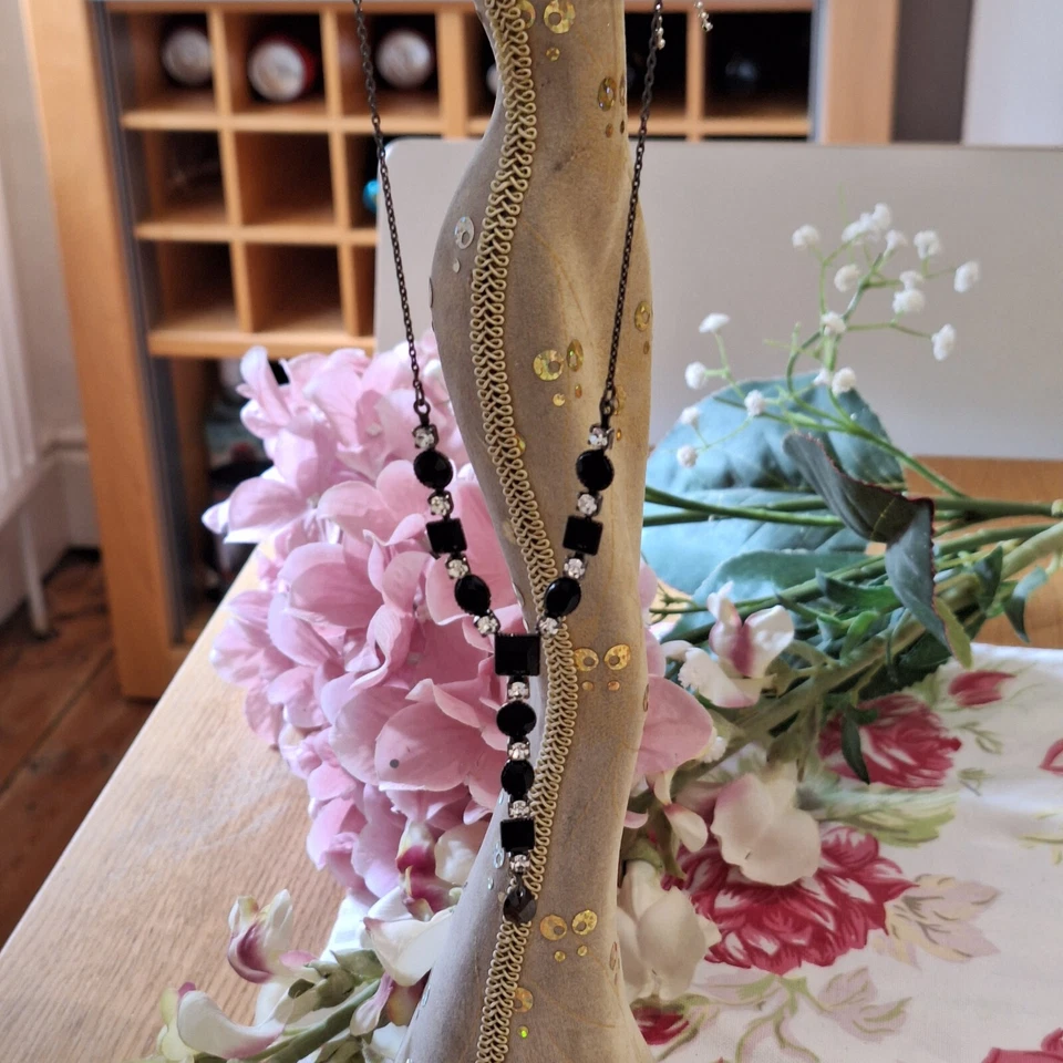 3 x Collares Accesorios 1 Champagne Declaración, 1 Cuentas Azules Delicadas, 1 Negro Foto 4 de 4