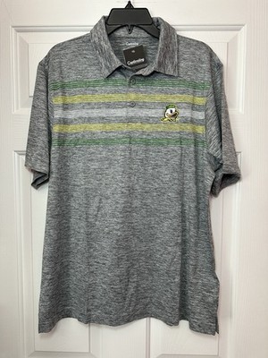 Size L Oregon Ducks Polo Shirt Mens Gray NCAA College Short Sleeve NEW