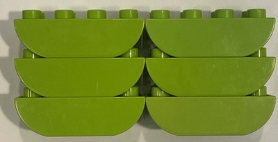 Lego Duplo Building Block Replacement Lot 6 Green Brick Curved Bottom 2X4 Slope