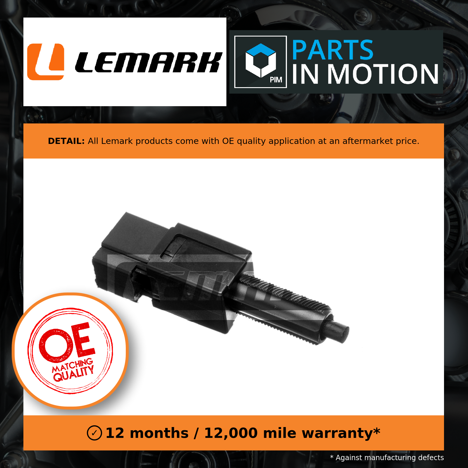 Brake Light Switch fits NISSAN CUBE Z12 1.6 2009 on HR16DE Lemark 253204M400 New - Image 8