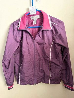 Sag Harbor Sport In Action Women s Petite PM Purple Pink Mesh Lined Track Jacket
