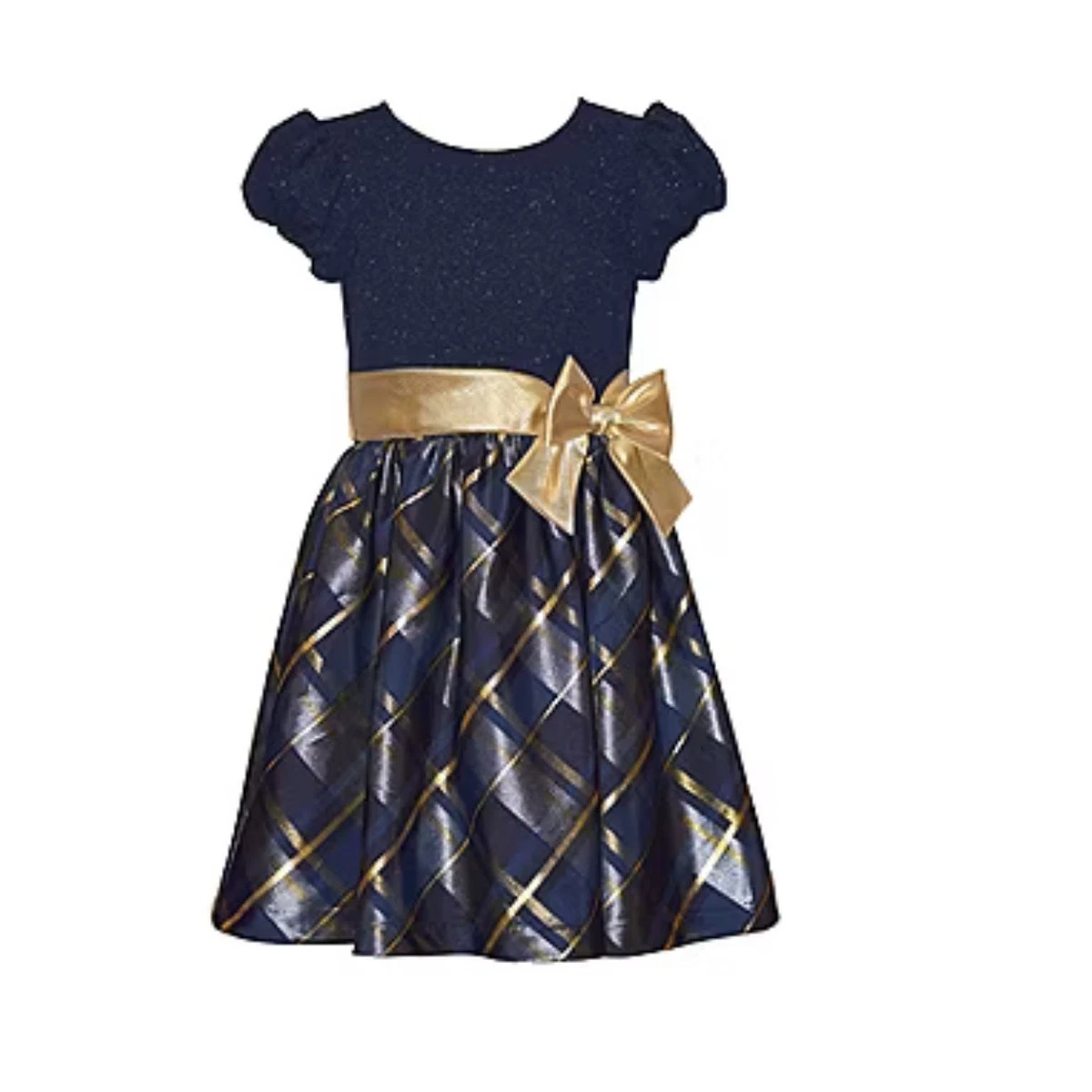bonnie jean gold dress Sandrine Jacquard Midi Dress in Daisy Jacquard Blue main image 1