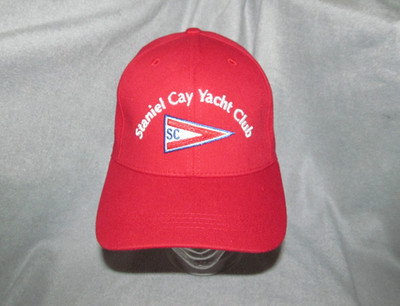 STANIEL CAY Yacht Club Resort Marina Exumas Bahamas red sport cap ball hat L/XL