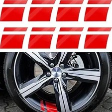 8 Pcs Wheel Rim Decal Stripes for 18-21 Inch Wheels Reflective Car Color: Red