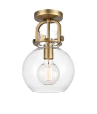 Innovations Lighting 410-1F-12-8 Newton Sphere Flush Newton - Brass