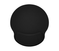 Mouse Pad With Wrist Rest Silicone Filled PU NonSlip Pure Black 9.6x9 Inch