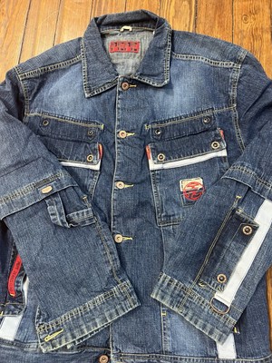 Vintage Pepe Jeans London Y2K Rap Hip Hop Patchwork Denim Jean Jacket Size XL