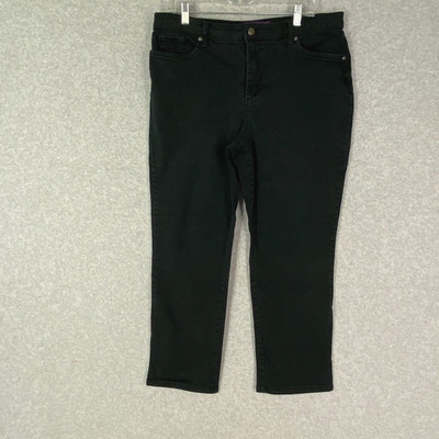 Gloria Vanderbilt Jeans Womens 16 Short Black Amanda Straight High Rise Stretch
