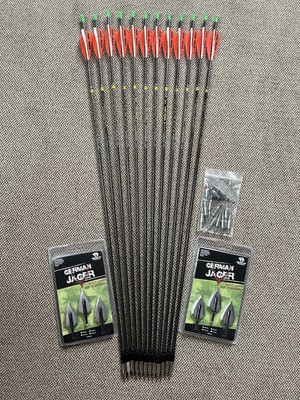 Fertigpfeile Carbon Jagdpfeile 12 Stück Victory TKO 350
