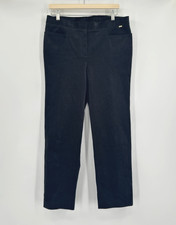 St. John Womens Black Corduroy Straight Leg Trouser Pants Sz 10