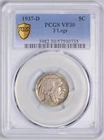 1937-D  5c  3 Legged  Buffalo  PCGS VF30  *  #57580735