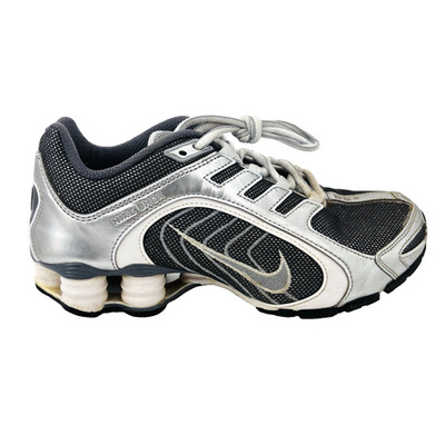Womens 6.5 Nike Shox Navina Sparkle Gray Silver White Sneakers Shoes 337775-001