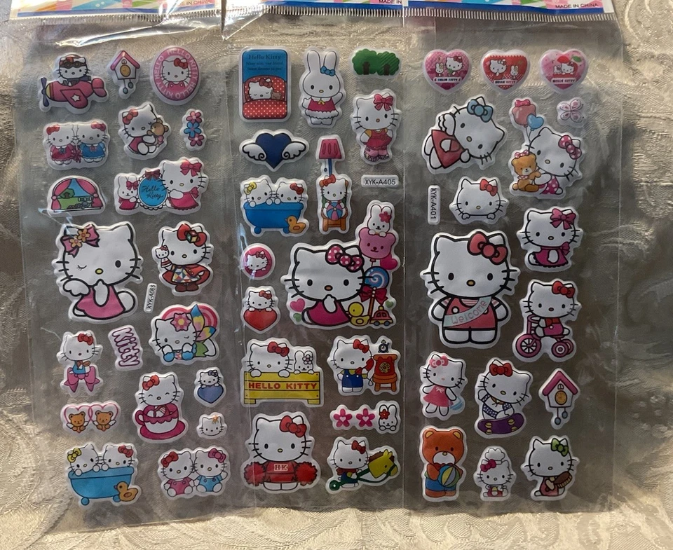 Retro Vintage Look Hello Kitty 3D Bubble Puffy Stickers 3 sets (#28) - Image 3 of 3