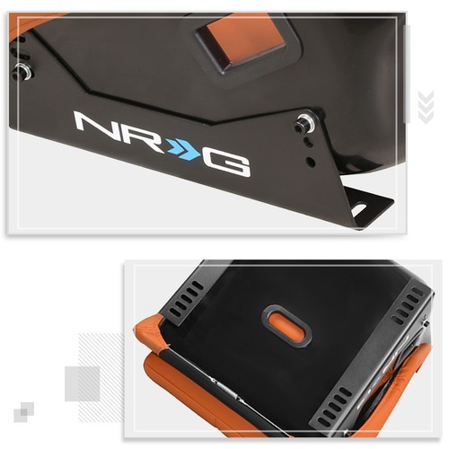 NRG FRP-302BR-V Vinyl Large Size Fixed Back Racing Bucket Seat w/ Bracket Brown - Picture 7 of 7