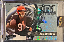 2026 Wild Card QB1 Joe Burrow 1/1 (light blue holofoil and silver watch)